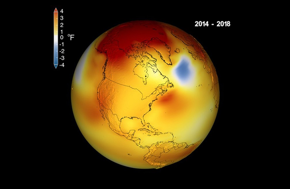 Terra estÃ¡ ficando mais quente: Ãºltimos cinco anos foram os mais quentes da histÃ³ria â Foto: Nasa