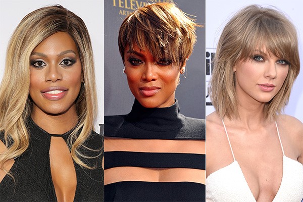 Laverne Cox, Tyra Banks e Taylor Swift são algumas das famosas que já postaram fotos sem maquiagem nas redes (Foto: Getty Images)