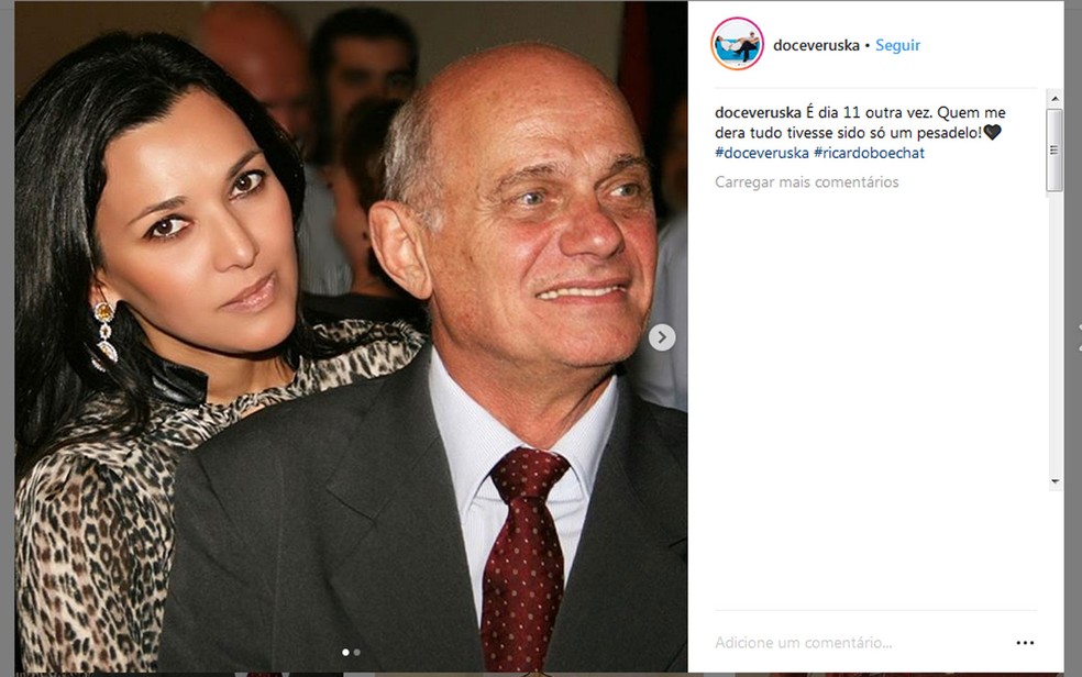 Mulher de Ricardo Boechat lembra um mês da morte do jornalista — Foto: Reprodução/Instagram