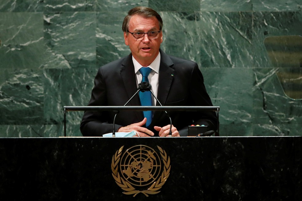 Bolsonaro na ONU — Foto: Eduardo Munoz/Reuters