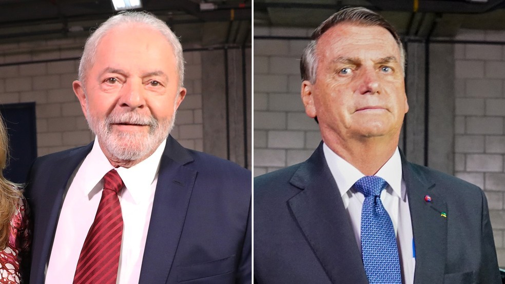 Lula e Bolsonaro no dia do debate realizado pela TV Globo antes do segundo turno da eleição presidencial — Foto: TV Globo