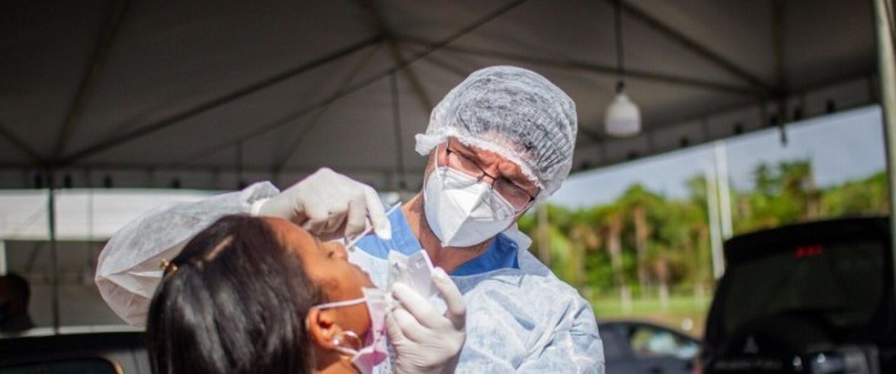 Serviço de testagem em massa contra Covid-19 registra movimentação intensa em São Luís — Foto: Laécio Fontenele