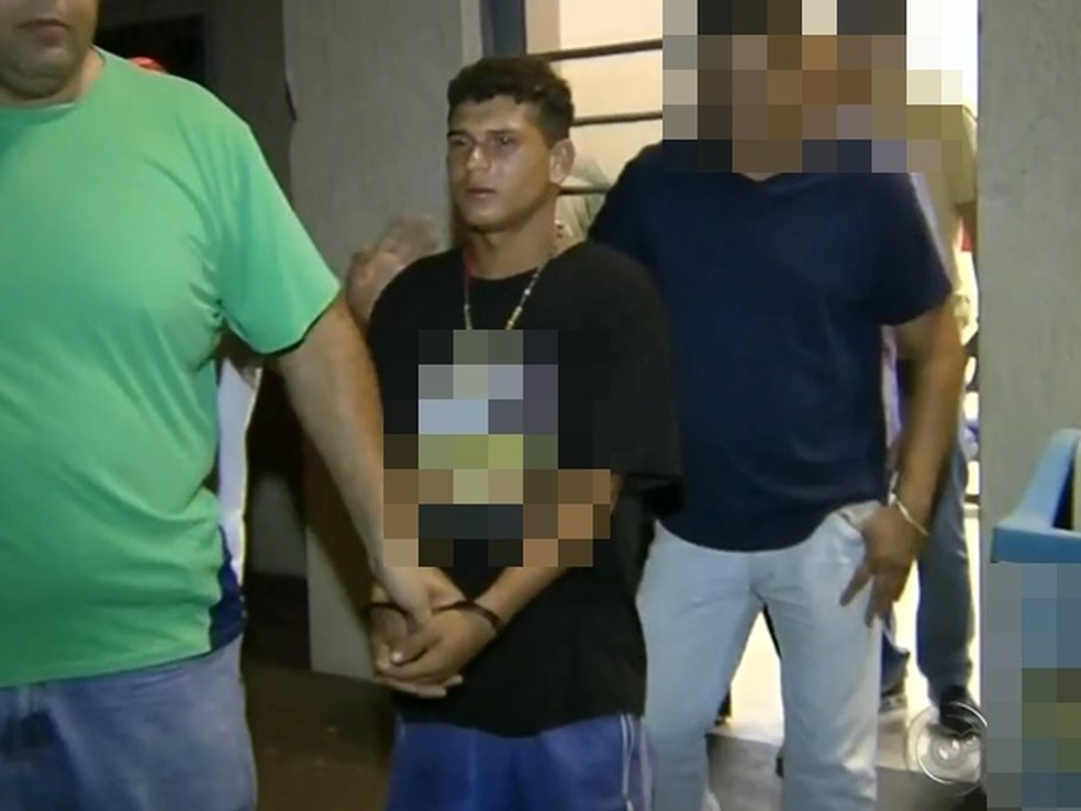 Suspeito de matar jovem de 20 anos foi preso em Castilho (Foto: Reprodução / TV TEM)
