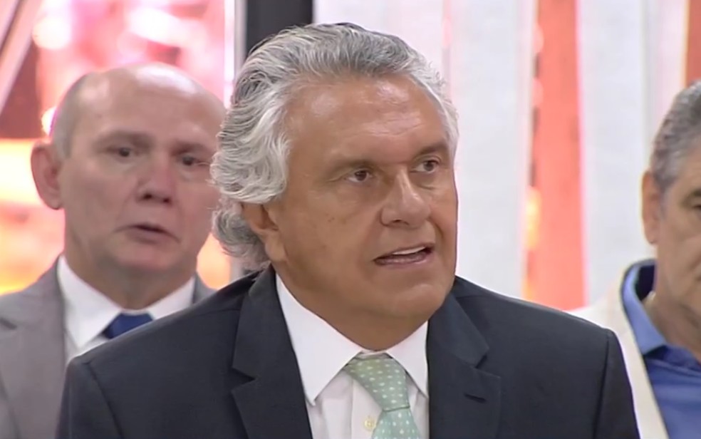 Governador de Goiás, Ronaldo Caiado (DEM) passou mal nesta quarta-feira — Foto: Reprodução/TV Anhanguera