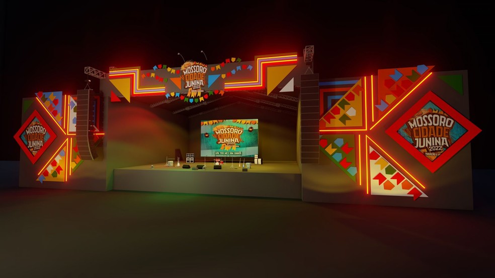 Projeção do palco do Mossoró Cidade Junina — Foto: Divulgação