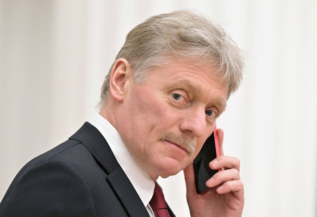 Porta-voz do Kremlin, Dmitri Peskov, durante entrevista em Moscou no dia 18 de fevereiro de 2022