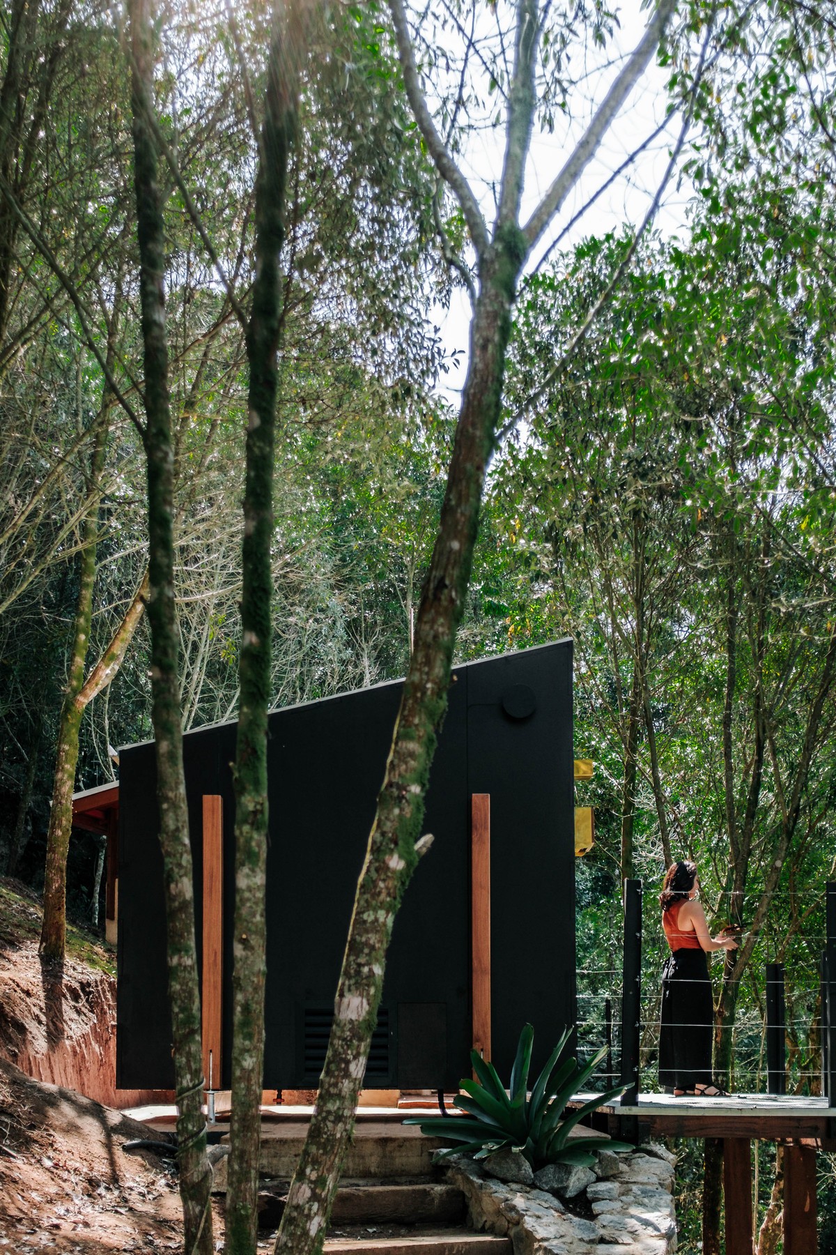 A primeira unidade da sauna foi instalada em meio às árvores em uma propriedade no sul de Minas Gerais (Foto: Estúdio HAA! / Divulgação)