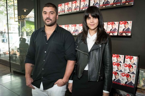 Seba Orth e Karina Motta, o casal do Grupo Chez, no Café Astro da Prince Books, térreo do Chez Oscar