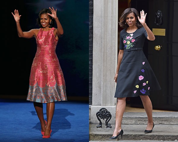 Michelle Obama de Tracy Reese e Christopher Kane (Foto: Getty Images)