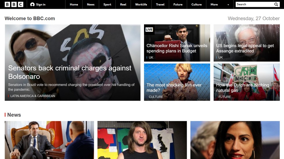 CPI da Covid: imprensa internacional destaca acusações contra Bolsonaro — Foto: Reprodução/BBC