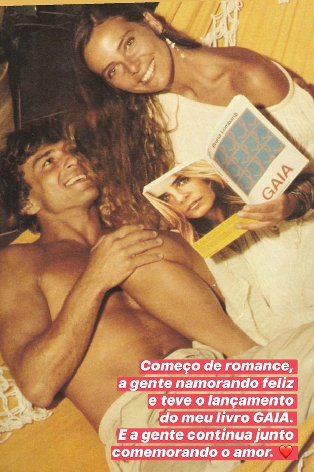 Bruna Lombardi se declara para Carlos Alberto Riccelli em data romântica (Foto: Reprodução/Instagram)