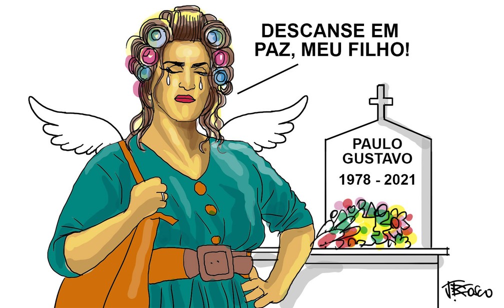 J Bosco faz homenagem a Paulo Gustavo — Foto: J Bosco/Associação dos Cartunistas do Brasil