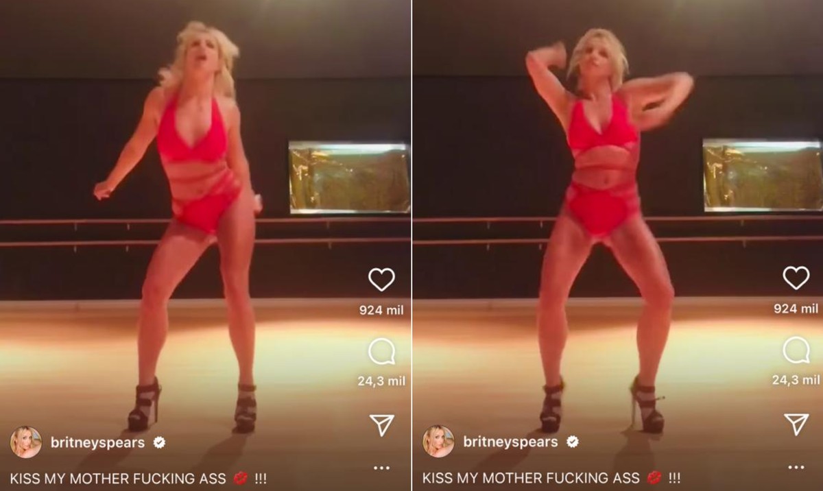Britney Spears Sensualiza Em Dança Com Body Vermelho De Amarrações E Salto Alto Veja Vídeo 3182