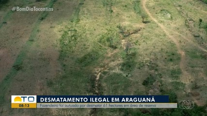 Fazendeiro é autuado após desmatar 61 hectares de forma ilegal em Araguanã