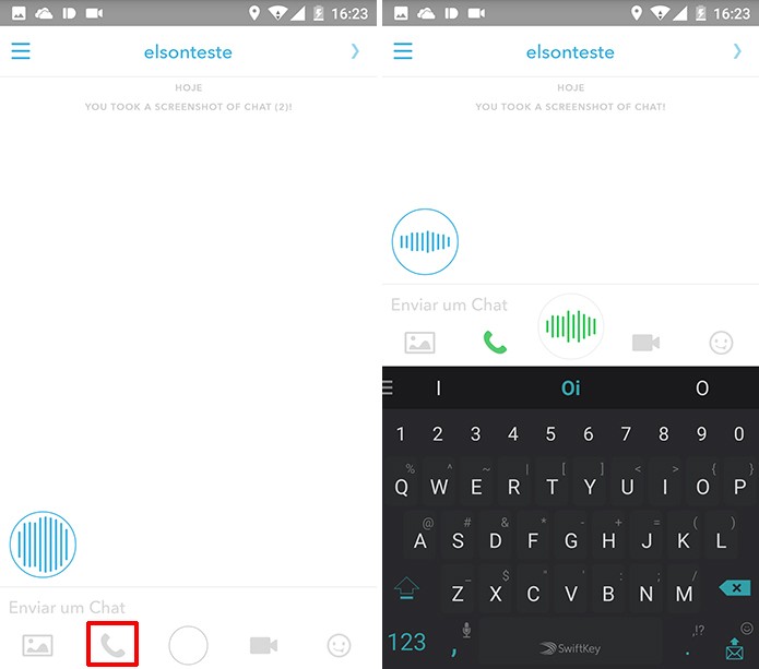 Usuário poderá ativar ou desativar o envio de voz quando quiser no Snapchat (Foto: Reprodução/Elson de Souza)
