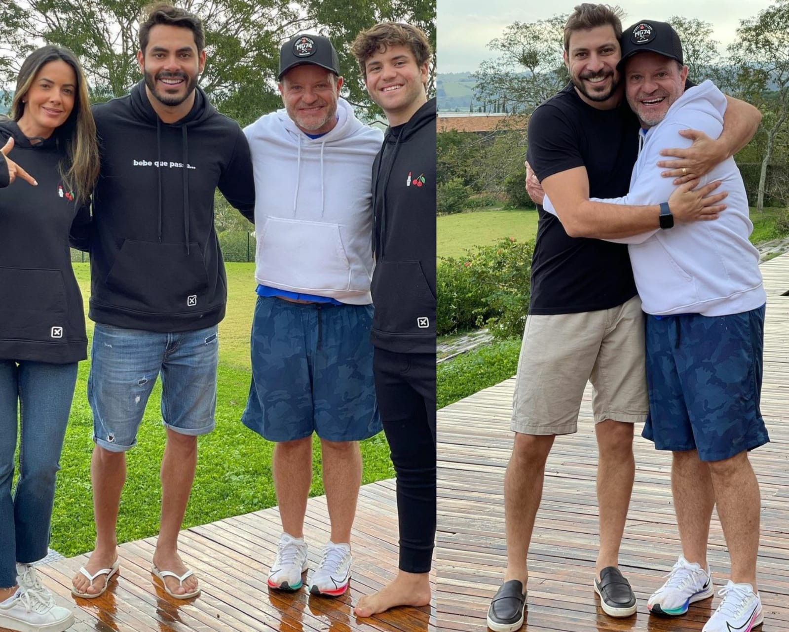 Rubens Barrichello celebra 49 anos com namorada, caçula e Rodolffo e Caio (Foto: Reprodução/Instagram)