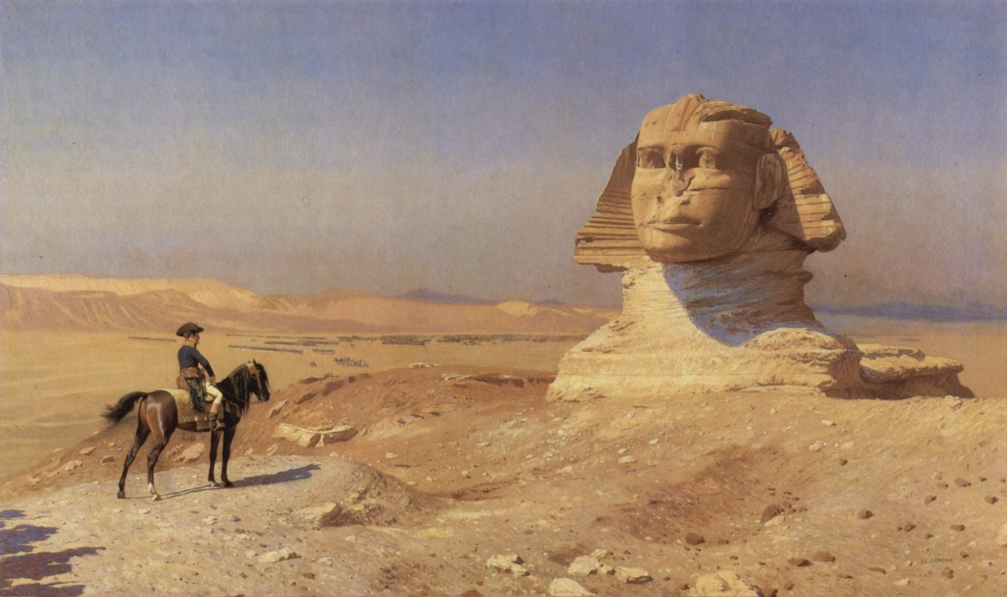 Quadro retrata a presença de tropas de Napoleão Bonaparte no Egito (Foto: Reprodução)