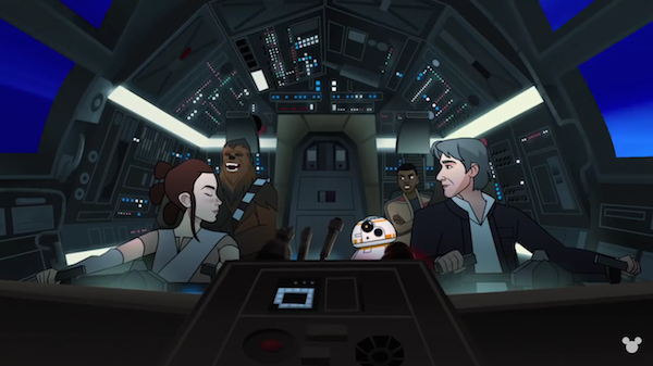 O curta ambientado no universo de Star Wars protagonizado por Rey e Han Solo (Foto: Reprodução)