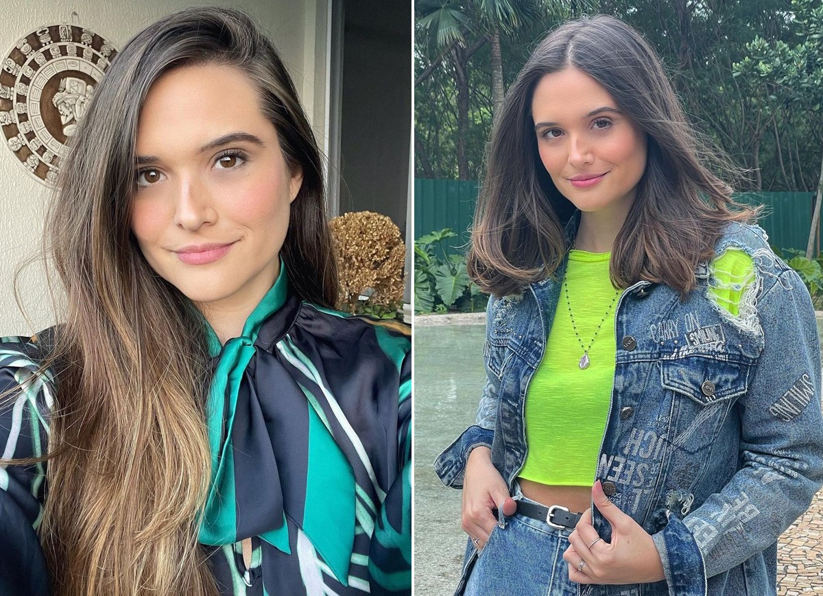 Juliana Paiva antes e depois de mudar o visual (Foto: Reprodução/Instagram)