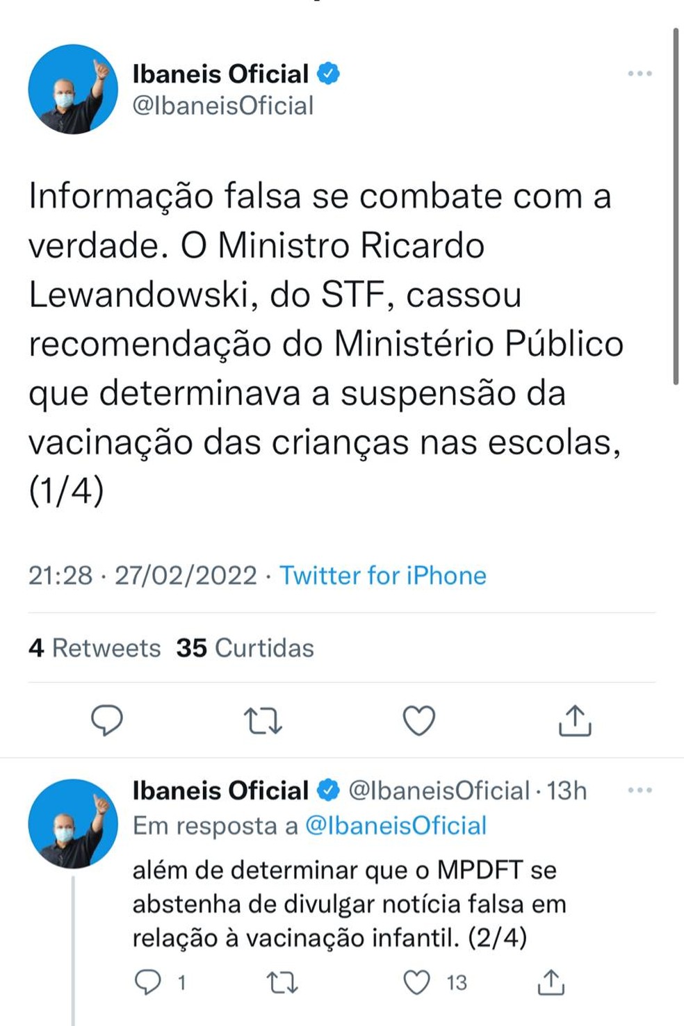Governador Ibaneis Rocha comenta sobre suposta decisão do STF — Foto: Twitter/Reprodução
