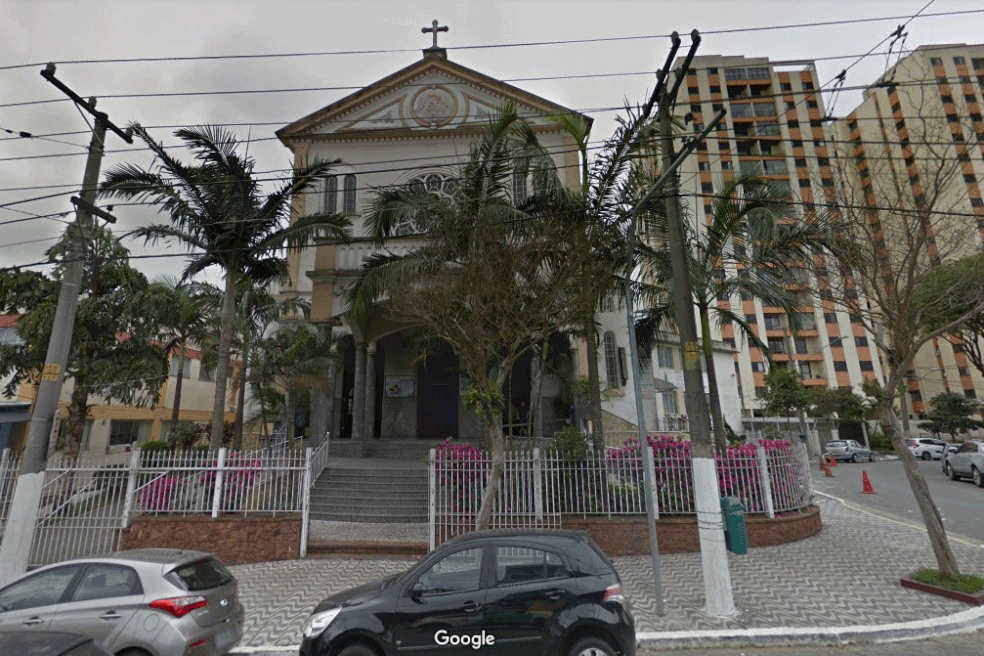 Igreja na Mooca, onde criminoso entrou armado e roubou padre e fiéis na sexta, na Zona Leste de SP — Foto: Reprodução/ Google Maps