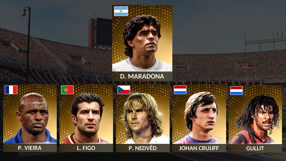 Maradona e outros craques do passado fecham a lista de PES 2019 (Foto: Reprodução/Murilo Molina)