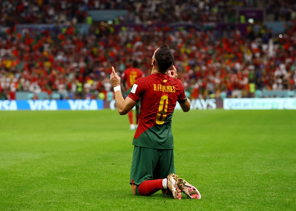 Portugal em campo, na Copa de 2022; segundo Michael Bruno, os lusitanos serão campeões em 2026 — Foto: REUTERS/Lee Smith
