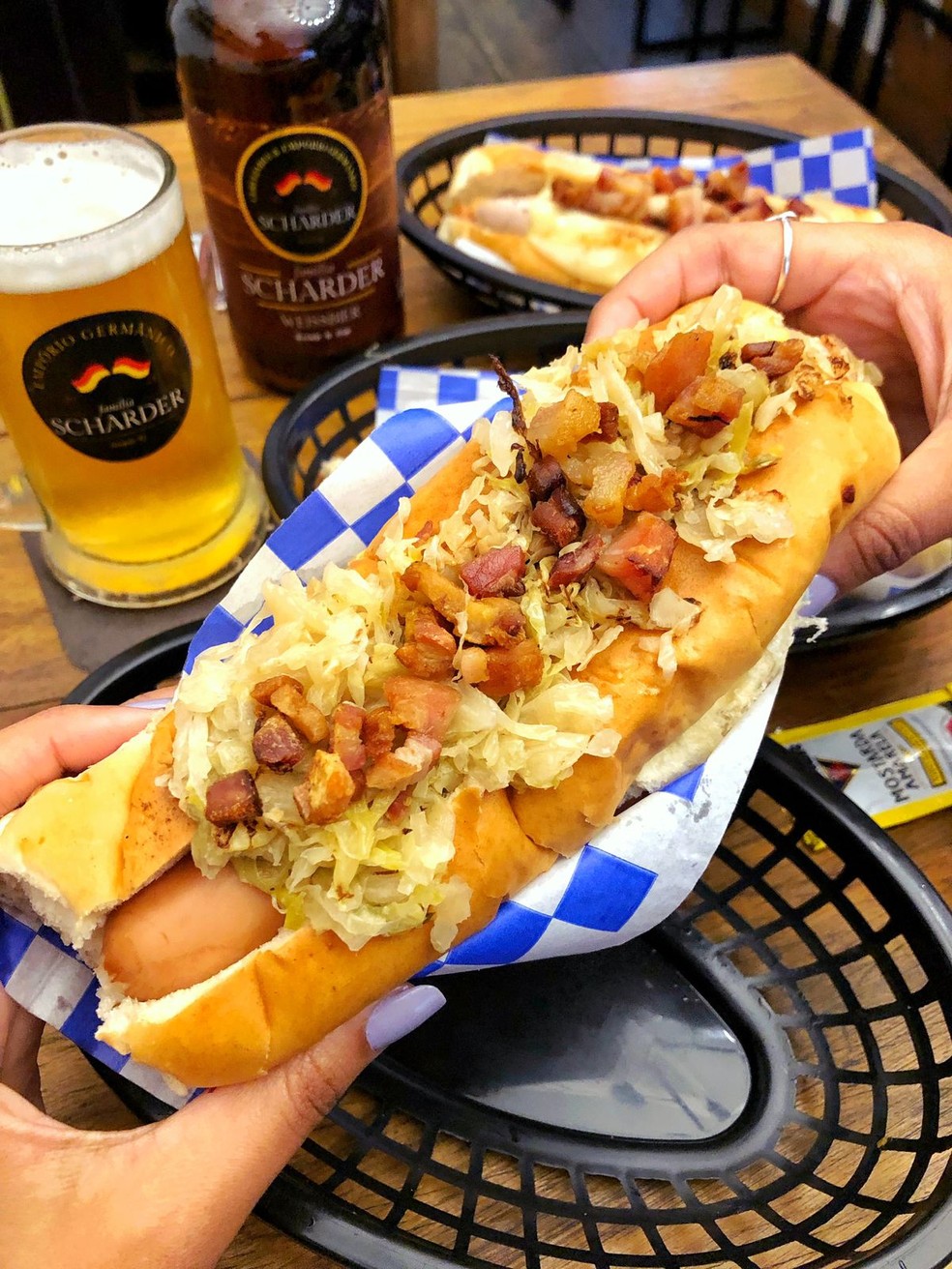 Chucrute com bacon, uma das especialidades do Empório Germânico - Família Scharfer, na Oktoberfest Rio 2022, na Marina da Glória  — Foto: Divulgação