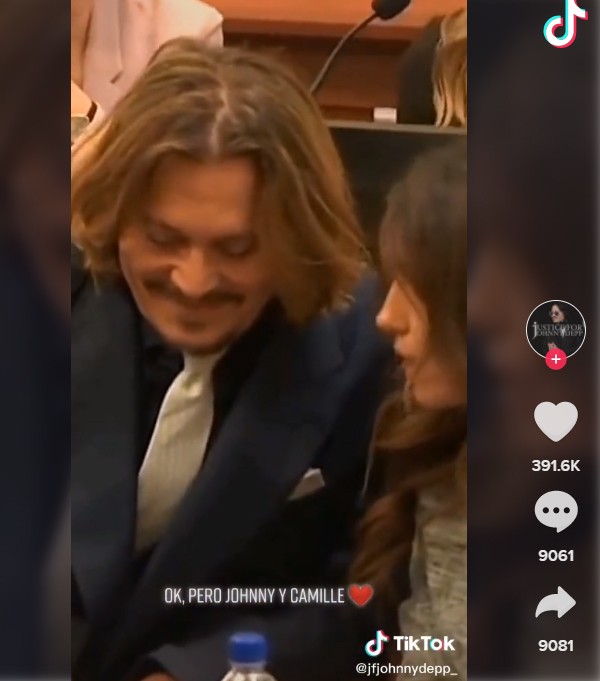 Camille Vasquez e Johnny Depp: TikTokers compilaram vídeos da dupla no tribunal (Foto: Reprodução / TikTok)