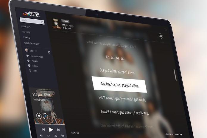Deezer passa a mostrar as letras das músicas em tempo real (Foto: Reprodução/Deezer)