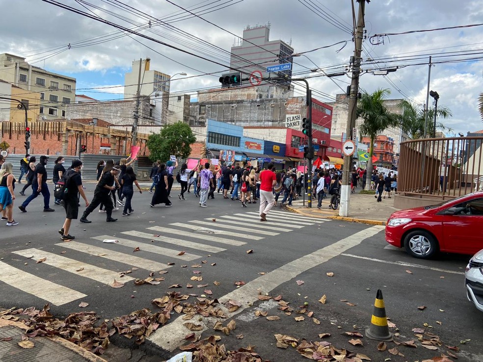Manifestação em Bauru (SP) durou mais de três horas  — Foto: Alisson Negrini/TV TEM