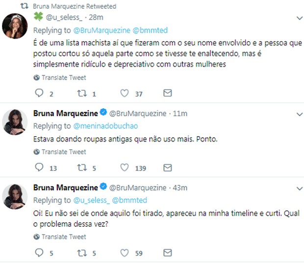 Publicações de Bruna Marquezine (Foto: Reprodução/Twitter) Publicações de Bruna Marquezine (Foto: Reprodução/Twitter)