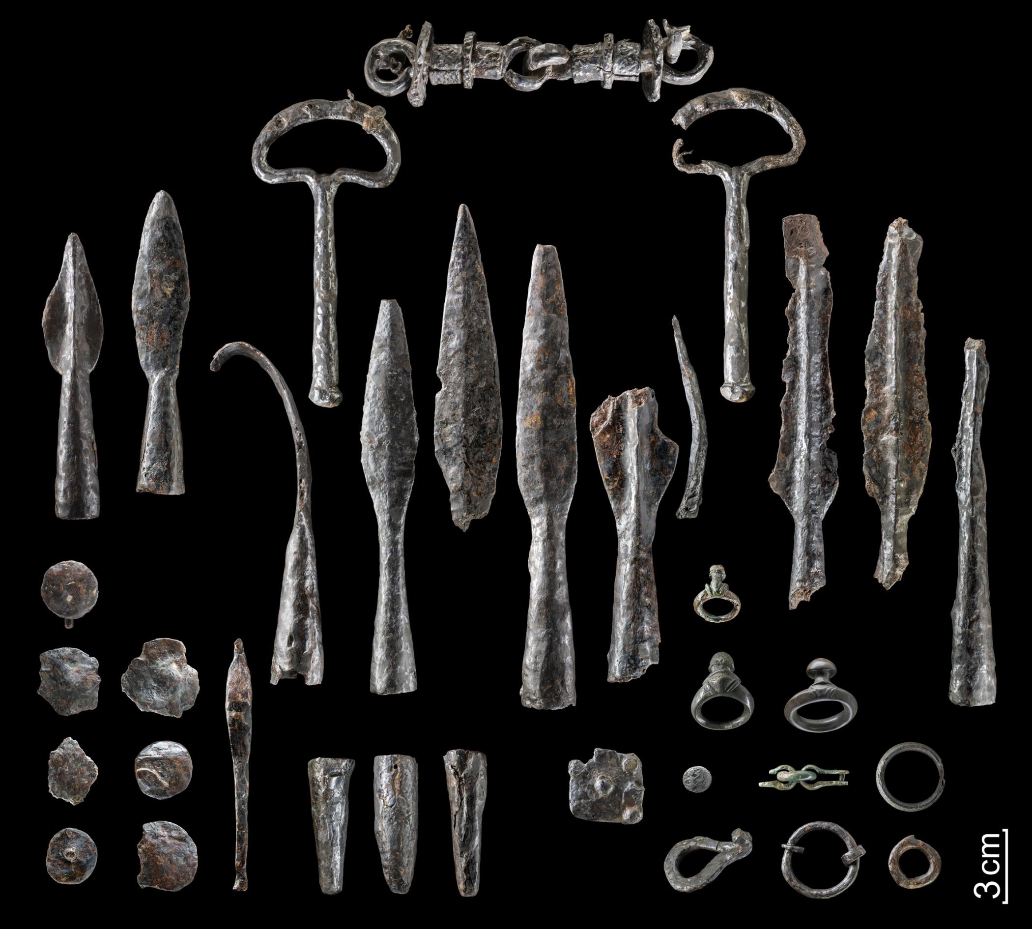 Partes do arsenal que foram descobertas de 2018 a 2020 (Foto: LWL-Archäologie für Westfalen/Hermann Menne)