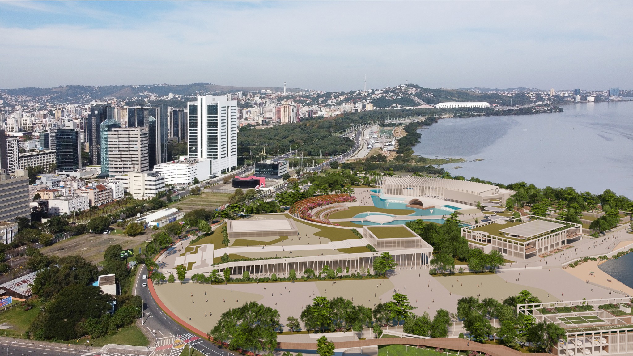 Projeto escolhido para trecho 2 da Orla do Guaíba, em Porto Alegre, prevê marina pública e centro de eventos