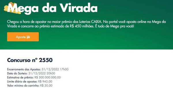 Mega da Virada: site da Caixa tem fila de espera para apostas