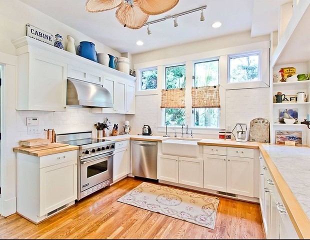 Cozinha da sala de Sandra Bullock (Foto: Reprodução)
