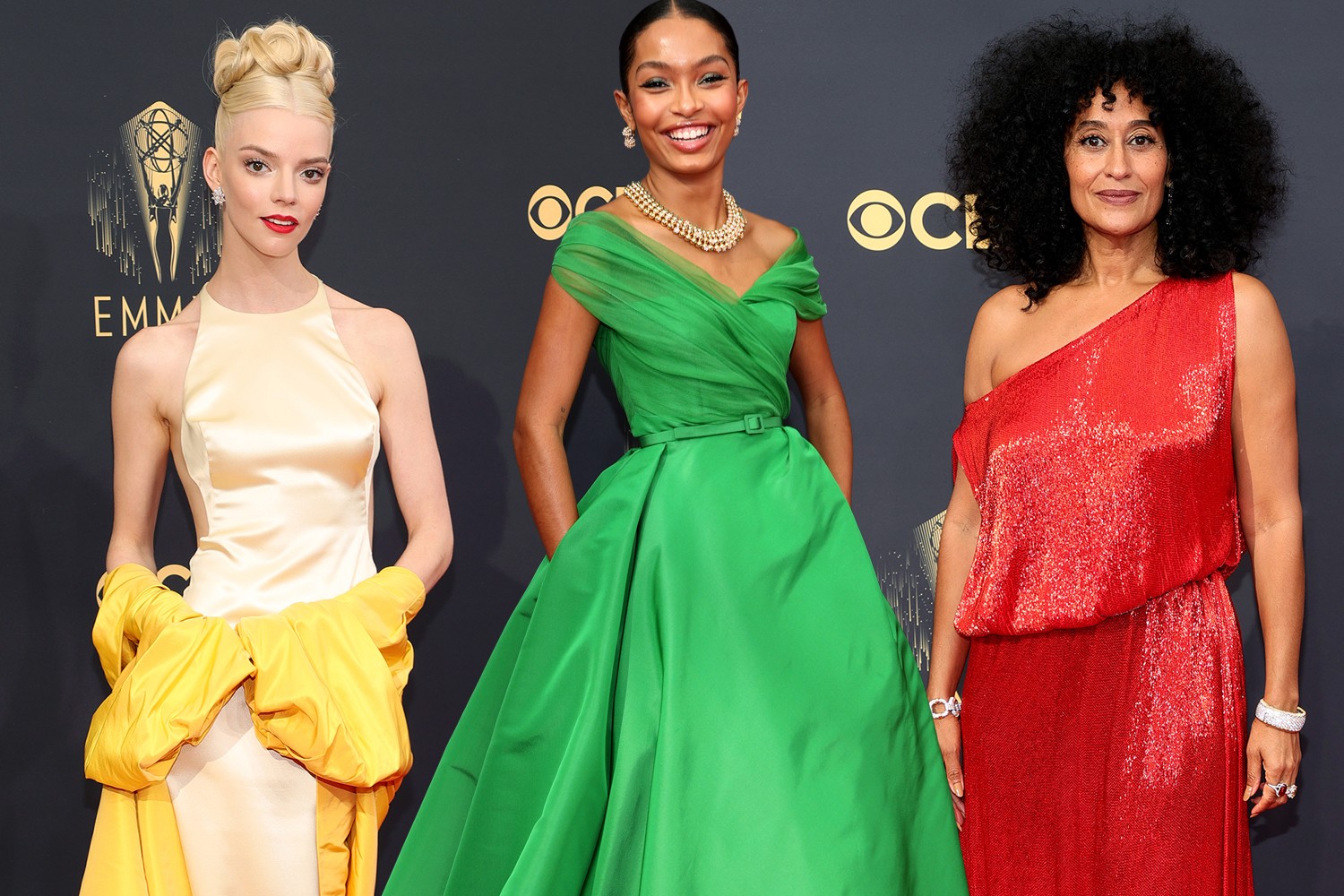 Emmy Awards 2021: Anya Taylor-Joy,  Yara Shahidi e Tracee Ellis Ross (Foto: Getty Images)