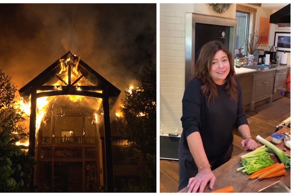 O incêndio que destruiu a casa da apresentadora Rachael Ray (Foto: Instagram)