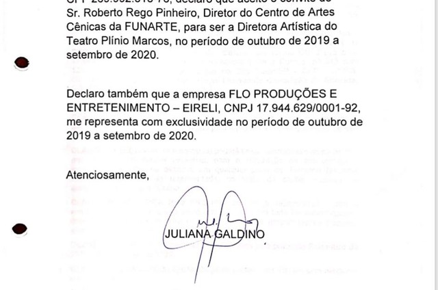 Documentos comprovam que secretário de Cultura convidou esposa a trabalhar na Funarte por R$ 3,5 milhões : Ancelmo