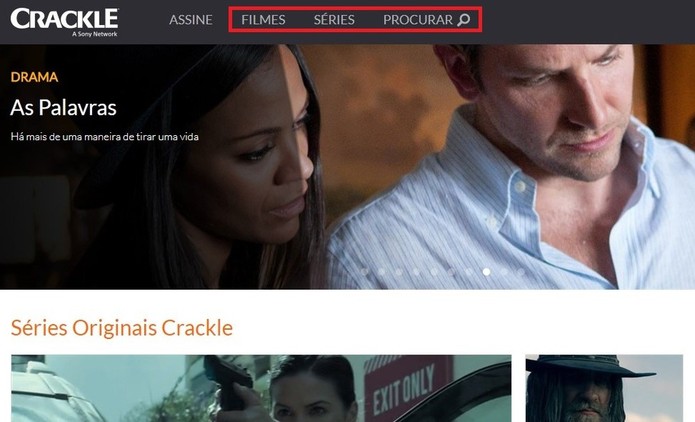 Crackle tem filmes e séries da Sony e rivaliza com Netflix (Foto: Reprodução/Rodrigo Fernandes) Crackle tem filmes e séries da Sony e rivaliza com Netflix (Foto: Reprodução/Rodrigo Fernandes)