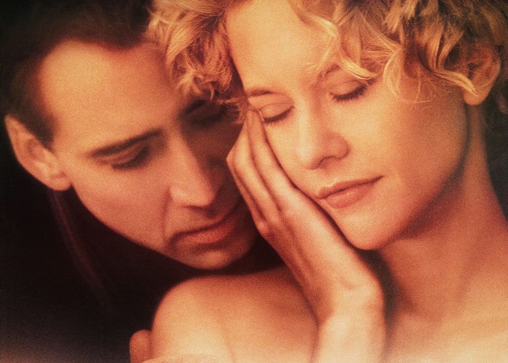 Nicolas Cage e Meg Ryan no cartaz do filme 'Cidade dos Anjos', de 1998 — Foto: Reprodução