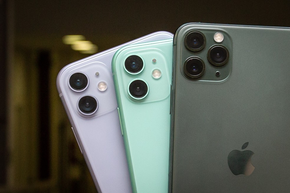 iPhones 11 e 11 Pro, lançados pela Apple em 2019. — Foto: Fabio Tito/G1
