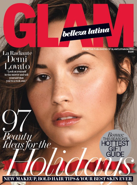 Demi Lovato na capa da 'Glam Belleza Latina' de inverno. (Foto: Divulgação)