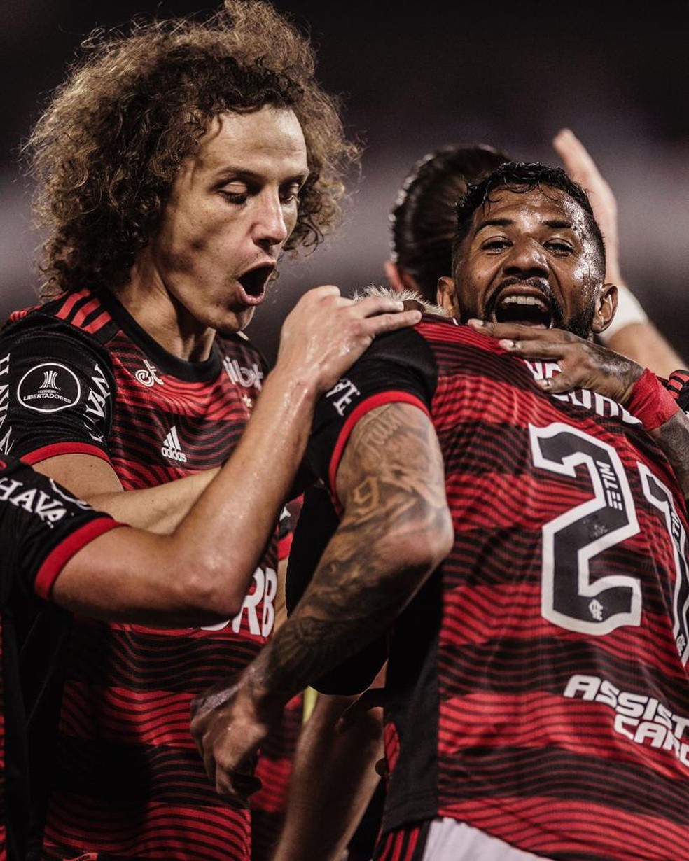 Rodinei, Pedro e David Luiz comemoram tetra da Copa do Brasil pelo Flamengo — Foto: Pedro Martins/Foto FC