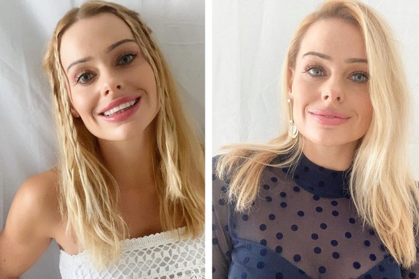 Amanda Hall (nas duas imagens), sósia de Margot Robbie (Foto: Reprodução/Instagram)