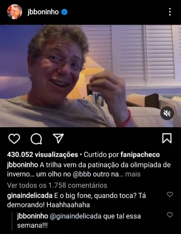 Boninho responde a seguidor (Foto: Reprodução/Instagram)