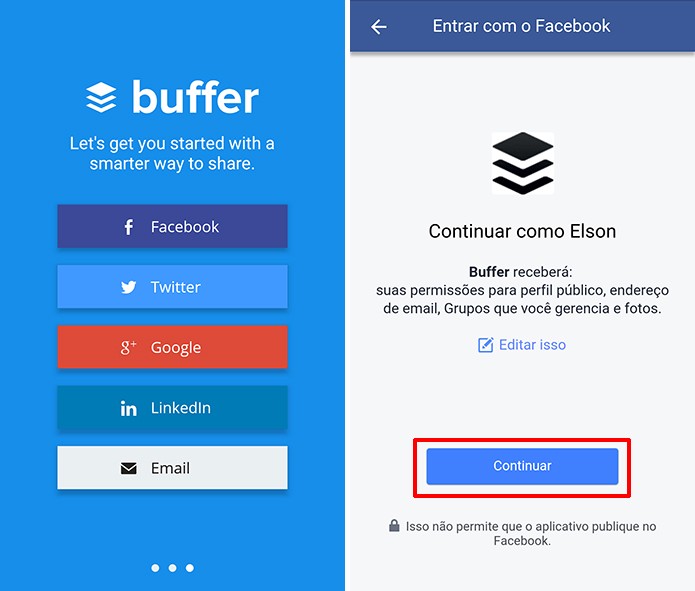 Buffer para Android e iOS pode ser usado para agendar posts no Instagram (Foto: Reprodução/Elson de Souza)