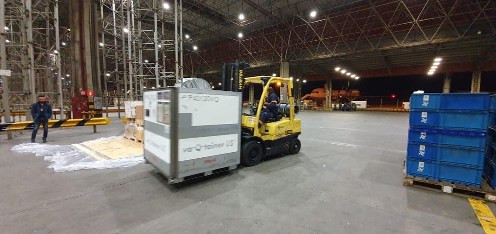 Testes para coronavírus, no terminal de Viracopos — Foto: Aeroportos Brasil Viracopos