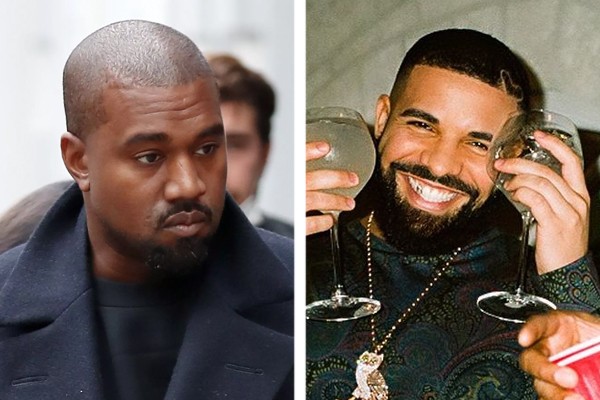 Os rappers Kanye West e Drake (Foto: Getty Images; reprodução / Instagram)