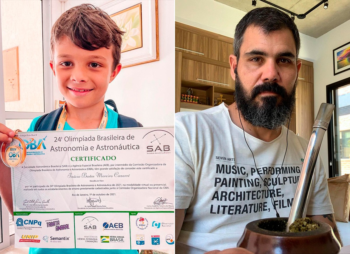 Juliano Cazarré e o filho, Inacio (Foto: Reprodução/ Instagram)